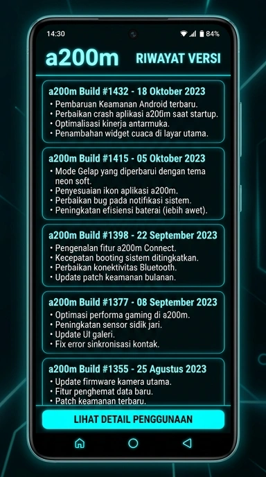 Riwayat Versi a200m untuk Pengguna Android