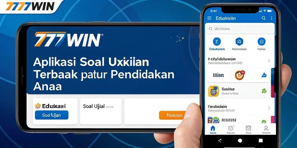 Tampilan antarmuka aplikasi Soal Ujian 777WIN yang modern.