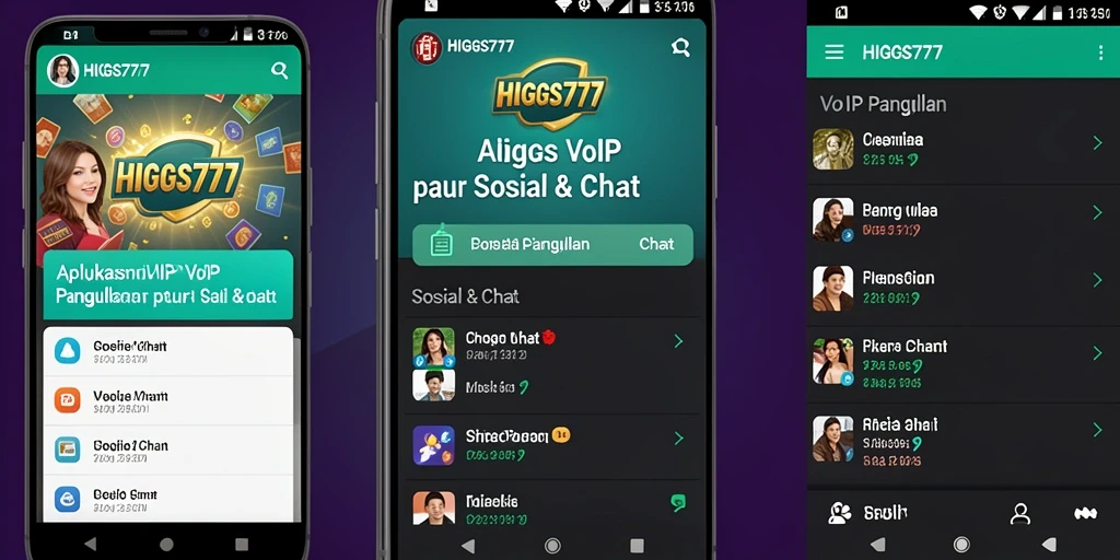 Tampilan antarmuka HIGGS777 saat melakukan panggilan VoIP.