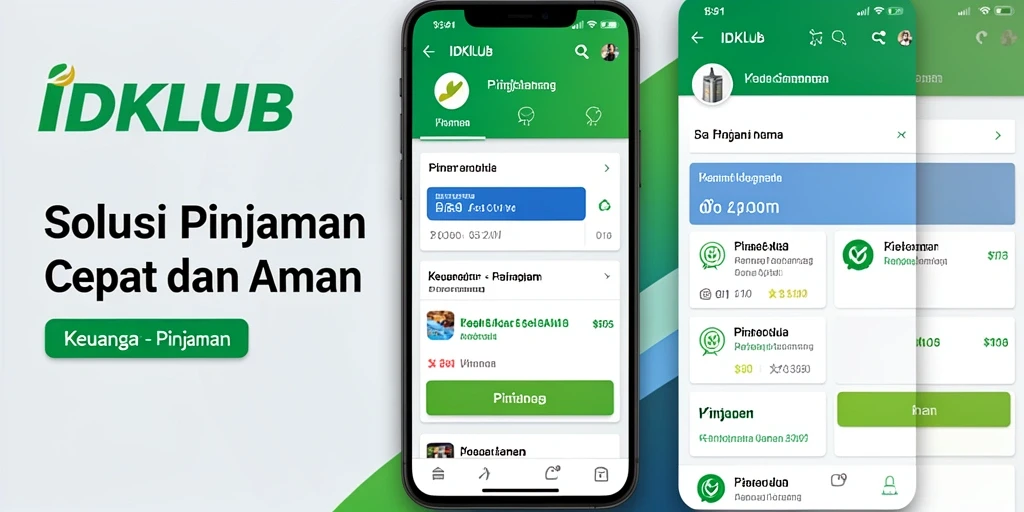 Antarmuka aplikasi IDKLUB yang user-friendly untuk pinjaman.