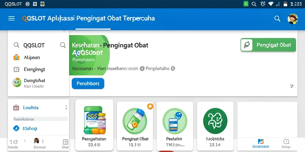 Antarmuka utama QQSLOT menampilkan pengingat obat yang jelas dan terorganisir.