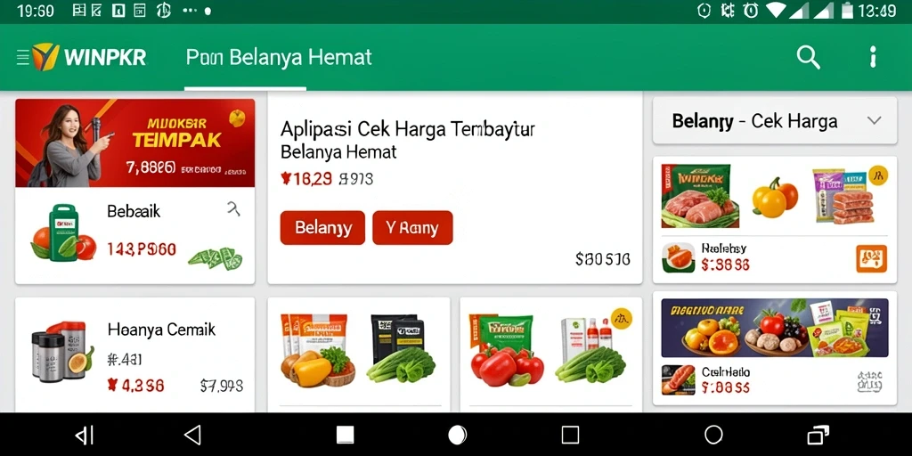 Tampilan antarmuka aplikasi Cek Harga WINPKR yang sederhana dan informatif.