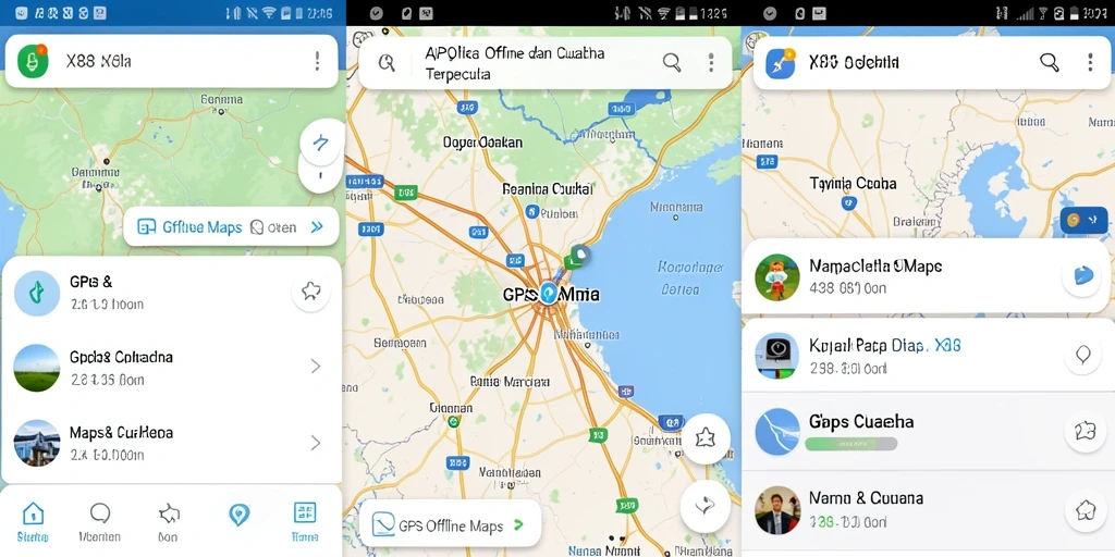 Antarmuka pengguna X88 yang intuitif untuk GPS Offline Maps.